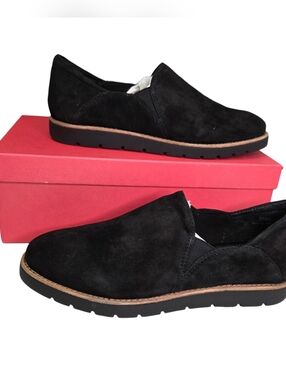 VANELi Women’s Jager Black Suede Flats Slip-On Loafers Shoes Size 7.5 New!